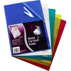 Rexel Nyrex Folder Cut Flush A4 Blue [Pack 25] 12161BU